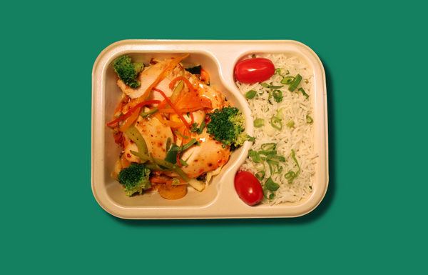 Muscle Gain Dinner #2 - Sweet Chili Chicken with Roasted Peppers and Onions